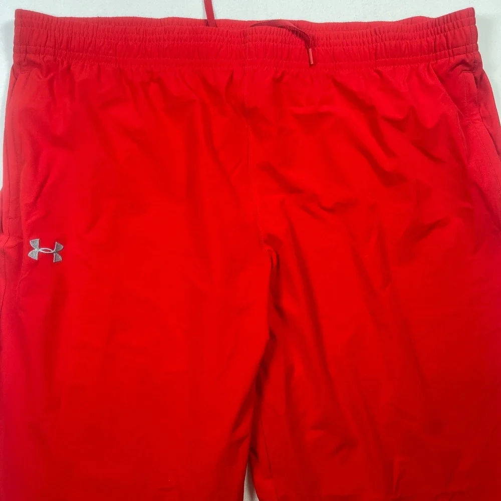 Under Armour Heat-gear‎ Track Pants Men's 3XL Red Loose Fit Ankle Zip Drawstring